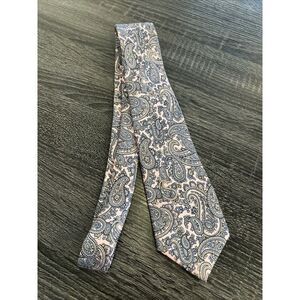 John Frederics Vintage Union Made USA Silk Tie Pink Paisley New